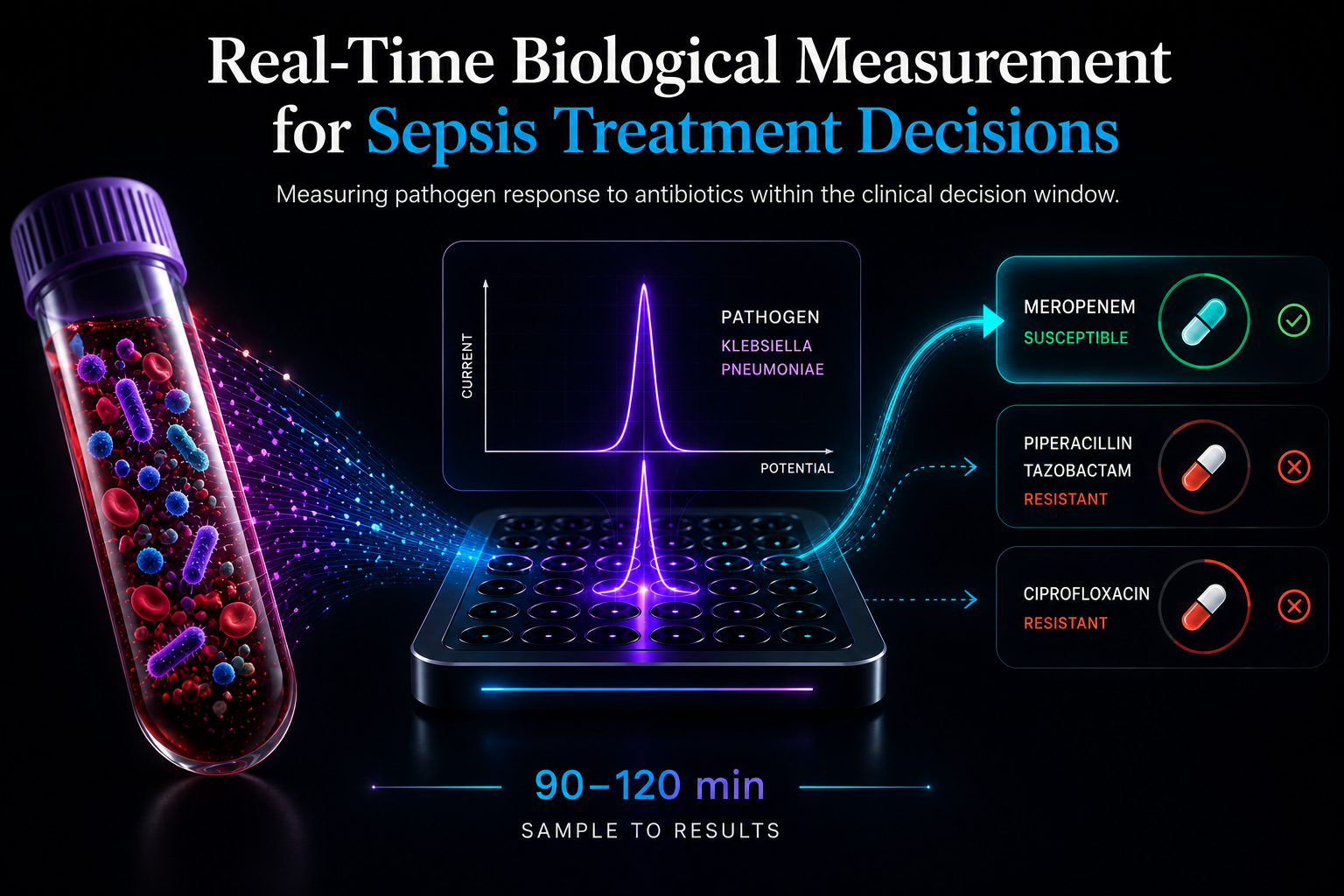 Real-time biological measurement for sepsis treatment decisions